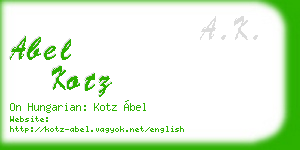 abel kotz business card